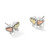 8mm Landstroms Mt Rushmore Black Hills 925 Silver & 12K Gold Butterfly Stud Earrings