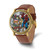 Marvel Adult Size Spiderman Gold-tone Brown Leather Band Watch