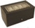 Image of Matte Black Wood 20 Watch Box w/ Glass Top & Drawer