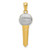 Image of Mens 14K Yellow Gold and Rhodium Microphone Pendant