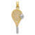 Image of Mens 14K Yellow Gold and Rhodium Polished Tennis Racquet Pendant