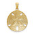 Image of Mens 14K Yellow Gold and Rhodium Shiny-Cut Polished Sand Dollar Pendant K6076