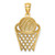 Image of Mens 14K Yellow Gold Basketball In Hoop Pendant