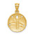 Image of Mens 14K Yellow Gold Brushed & Shiny-Cut Sand Dollar Pendant