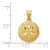 Image of Mens 14K Yellow Gold Brushed & Shiny-Cut Sand Dollar Pendant