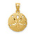 Image of Mens 14K Yellow Gold Brushed & Shiny-Cut Sand Dollar Pendant