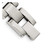 Image of Mens 8.5" Stainless Steel Brushed & Polished w/ Wood Inlay and CZ Bracelet
