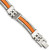 Mens 9" Stainless Steel Orange Rubber Bracelet