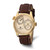 Image of Mens Charles Hubert Stainless Steel Gold-Tone Dial Dual Time Watch