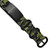 Mens Stainless Steel Brushed Black & Green Camo Fabric Adjustable ID Bracelet