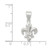 Image of Mens Sterling Silver CZ Fleur De Lis Pendant QP1131