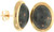 Image of Natural Grey Jadeite Jade Ovals 14K Yellow Gold Earrings