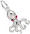 Image of Octopus Charm w/ Red Synthetic Crystals (Choose Metal) by Rembrandt