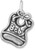 Image of Oxidized "Baby" Bib Charm 925 Sterling Silver
