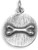 Image of Oxidized Charm with Dog Bone Design 925 Sterling Silver