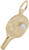 Image of Ping Pong Paddle Charm w/ Simulated Pearl (Choose Metal) by Rembrandt