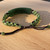Pull-String Adjustable Beaded Natural Untreated Nephrite Jade Bracelet w/ Bar