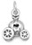 Image of Pumpkin Carriage with Heart Charm 925 Sterling Silver