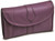 Purple Leather Trifold Jewelry Clutch