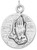 Image of Reversible Charm with Praying Hands and Serenity Prayer 925 Sterling Silver