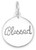 Rhodium Plated "Blessed" Charm 925 Sterling Silver