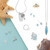 Rhodium Plated Marquise Larimar Pendant 925 Sterling Silver — additional view