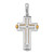 Image of Rhodium-Plated & Yellow-Finish Sterling Silver Brushed / Polished Cross Pendant