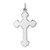 Image of Rhodium-Plated & Yellow-Finish Sterling Silver Cross & Fleur De Lis Pendant