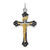 Image of Rhodium-Plated & Yellow-Finish Sterling Silver Crucifix Pendant QC3416 Image of Rhodium-Plated & Yellow-Finish Sterling Silver Crucifix Pendant QC3416