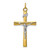 Image of Rhodium-Plated & Yellow-Finish Sterling Silver Crucifix Pendant QC5427 Image of Rhodium-Plated & Yellow-Finish Sterling Silver Crucifix Pendant QC5427