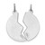 Image of Rhodium-Plated & Yellow-Finish Sterling Silver Polished Mizpah 2-Piece Pendant