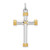 Image of Rhodium-Plated & Yellow-Finish Sterling Silver Rope Cross Pendant QC5386