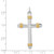 Image of Rhodium-Plated & Yellow-Finish Sterling Silver Rope Cross Pendant QC5398