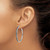 Image of 40mm Rhodium-Plated Sterling Silver Black Diamond Hoop Earrings QE10927
