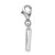 Rhodium-Plated Sterling Silver CZ Letter W w/ Lobster Clasp Charm QCC104W