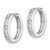 Image of 13mm Rhodium-Plated Sterling Silver Diamond Huggie Hoop Earrings QDX124
