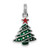 Image of Rhodium-Plated Sterling Silver Enamel Christmas Tree Charm