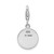 Rhodium-Plated Sterling Silver Enameled Love w/ Lobster Clasp Charm