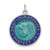 Rhodium-Plated Sterling Silver Enameled St. Christopher Medal Charm QC3530