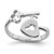 Image of Rhodium-Plated Sterling Silver Heart Lock & Key Toe Ring