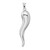 Image of Rhodium-Plated Sterling Silver Italian Horn Pendant QC6090