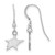 Image of Rhodium-plated Sterling Silver NHL LogoArt Dallas Stars XS Dangle Earrings Wire