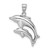 Image of Rhodium-Plated Sterling Silver Polished Dolphins Pendant