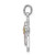 Image of Rhodium-Plated Sterling Silver Polished Epoxy Yellow-Finish Cross Pendant QC7922