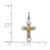 Image of Rhodium-Plated Sterling Silver Polished Epoxy Yellow-Finish Cross Pendant QC7922