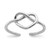 Image of Rhodium-Plated Sterling Silver Polished Heart Knot Toe Ring
