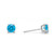 Image of Simulated December Birthstone Stud Earrings. 5mm (1/5") Rhodium Plated Blue CZ. 925 Sterling Silver