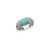 Image of Simulated Turquoise with Filigree Design Edge Ring 925 Sterling Silver
