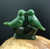 Natural Solid Nephrite Jade or Rhodonite Lovebirds Figurine