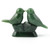 Natural Solid Nephrite Jade or Rhodonite Lovebirds Figurine